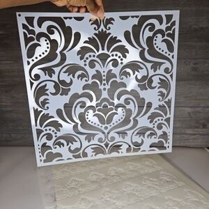 Elegant White Wall Stencil Decor Large Pieces 9set